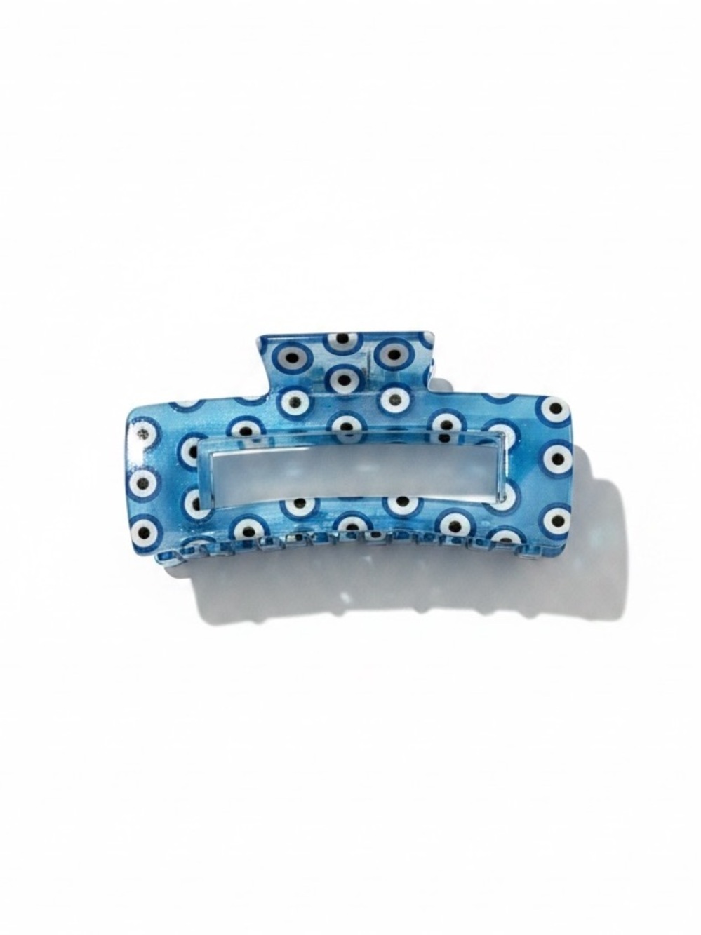 New Light Blue Black & White Evil Eye Protection 4” Lobster Claw Hair Clip Boho